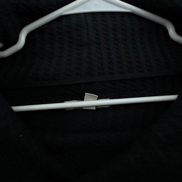 NWT Free People Black Sweater Wrap Medium Oversized Cotton Textured Cowl Neck - Picture 6 of 16